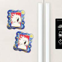 1pc Wooden Photo Frame Fridge Magnet - Scribble Dog Fridge Decor Magnet, Home Decor! - one-size - View 8