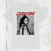 80s 90s Lauryn Hill Singer The Fugees Band T-Shirt - 白色 - 查看 1