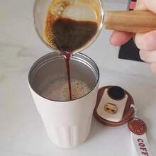 1个智能温度显示保温咖啡杯，便携式不锈钢旅行杯，双层真空保温冷热杯 - 彩色 - 查看 7