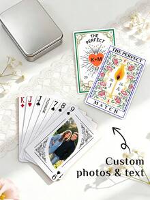 Custom Photo Playing Cards,Customize Photo And Text,Personalized Playing Cards With Your Design,Custom Printed Card Deck,Wedding Playing Cards,Unique Gift,Wedding Anniversary Engagement Gift For Couples,Valentines - Multicolor - View 8