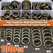 [Automotive Oil Pan Gaskets] 130pcs Automotive Oil Pan Drain Plug Gaskets Kit - Includes M6, M8, M10, M12, M14, M16 Drain Bolt Gaskets, Rubber Washers, Replaceable Seals - Multicolor - View 10