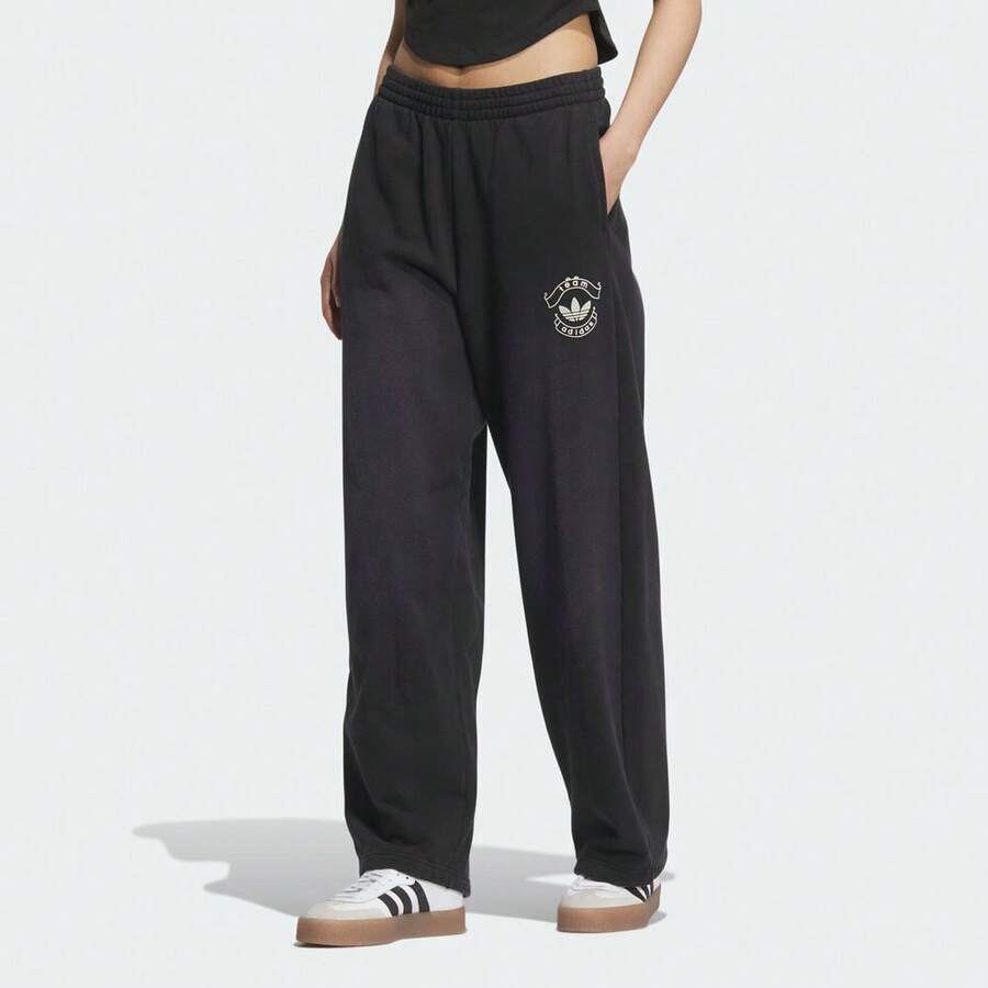 Adidas Originals Women's IH OVSZ PANT W Elastic Waist Pockets Casual Daily Sports Knit Pants KC5872 - Black - View 1