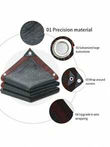 1 Piece Of Black Shade Net, Shade Cloth, Shade Sail, Shade Curtain, Effectively Sunproof And Heat-Insulating, Suitable For Garden Flowers And Greenhouses - A - View 5