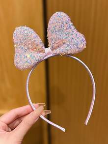 1个粉色蝴蝶结发箍，可爱时尚的3D发夹，价格实惠的日常发饰 - 粉色 - 查看 7