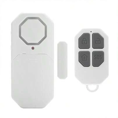 Home Door & Window Security Alarm With Remote Control, Wireless Door/Window Sensor Alarm, Adjustable 0-130dB Volume, 4 Working Modes, Enhance Home Safety