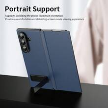 Ốp lưng gập từ tính đa góc tương thích với Samsung Galaxy Z Fold 7 6 5 4, chất liệu da cao cấp sang trọng, bảo vệ toàn thân, kiểu dáng mỏng nhẹ, có bản lề chắc chắn. - Màu xanh lam - Xem 10