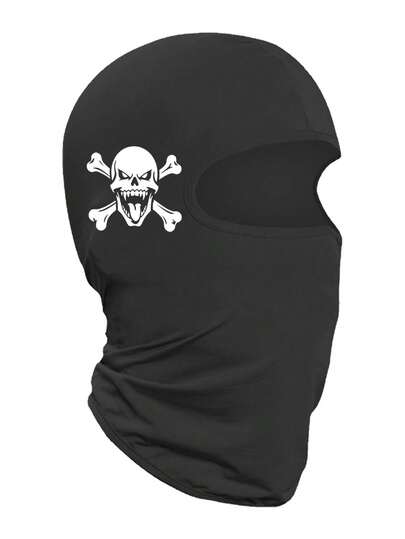 1/2pcs Solid Color Skull Print Unisex Balaclava Headwear, Multi-Color Matching Cycling Face Mask, Sports Sun Protection Single Hole Headwear, Suitable For Cycling
