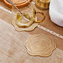 2/4pcs Rose Flower Placemats, Coasters, Heat-Resistant PVC Tableware Mats, European Style Washable Insulation Pads For Kitchen, Dining Room, Cafe, Party, Wedding, Christmas, Valentine's Day, Thanksgiving - Multicolor - View 17