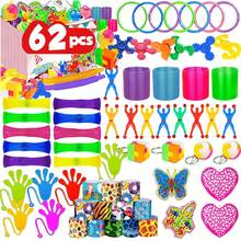 81 piezas Relleno de bolsa de regalo para fiesta, Juego de juguetes educativos, Relleno de calcetín navideño para el aula al por mayor, Regalo de caja del tesoro de carnaval, Relleno de piñata - Amarillo - Ver 3