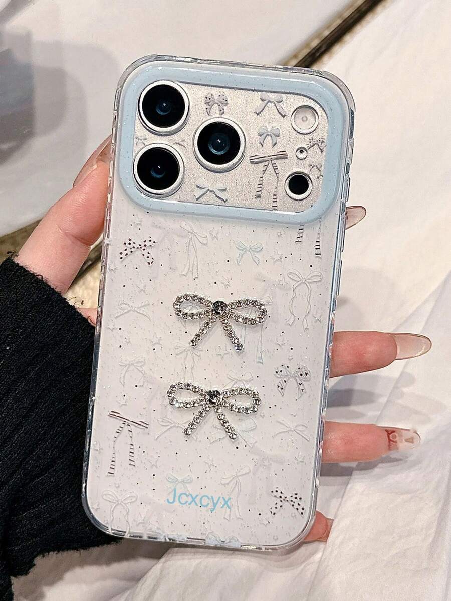 Y2K 3D Bling Bowknot Full Screen Bow Pattern Camera Protection Phone Case Compatible With IPhone 17 Pro Max 17 Pro 16 Pro Max 15 Pro 17 16 New Back Gift