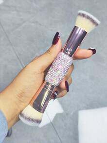 1支多功能化妆刷，奢华闪亮水钻腮红粉刷，便携旅行化妆刷，优雅礼品 - 彩色 - 查看 5