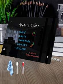 1pc Vertical Black Erasable Writing Board - A - View 2