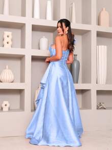 Long Dress With Flower For Graduation, Party, Wedding, Evening. - Celeste - Ver 3