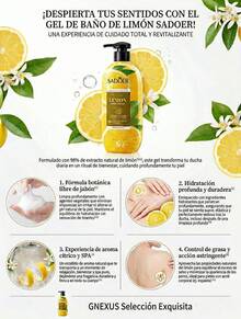 Gel de Baño de Limón con 98% Extracto Natural 400ml, Limpieza Profunda y Control de Grasa, Fórmula Sin Jabón con Ingredientes Vegetales, Hidratación Equilibrada y Sensación Refrescante, Ilumina y Unifica el Tono de la Piel, Espuma Fina y Cremosa Fácil de Enjuagar, Aroma Cítrico Duradero Tipo SPA, Ideal para Piel Mixta, Grasa y Sensible, Uso Diario para Hombre y Mujer, Ayuda a Mejorar la Apariencia de Poros y Textura Irregular, Gel de Ducha Botánico con Fragancia Natural, Presentación Familiar de Alto Rendimiento - Limón - Ver 4