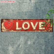 1pc 2D Flat Vintage LOVE Sign, Creative Street Style Decor, Home/Room/Restaurant/Cafe/Garage Decoration, Farmhouse Style - Multicolor - View 1