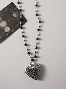 浪漫心形可打开不锈钢相框吊坠项链，男女皆宜的珠宝礼物 - 多色2 - 查看 17