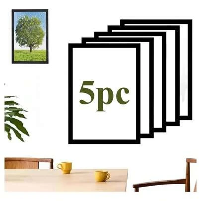 5PCS A4 Marco de fotos magnético negro//dorado, marco magnético para pósteres, reutilizable, adecuado para pared, oficina, decoración del hogar, estilo de galería moderna, soporte de fotos, estantería para exhibir impresiones artísticas, certificados, pegatina adhesiva para pared, marco magnético. Decoración del Día de San Valentín.,para decoración de hogar, sala de estar, oficina