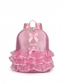 This Back To School Personalized Learning Bag/Dance Bag Set Comes In Multiple Sizes, Featuring A Pink Lace Bow Pattern, Perfect For School, Dance Class, Travel And Daily Use. It's Also A Great Gift Choice For Friends, Daughters' Birthdays, Collections Or Christmas. - Multicolor - View 2