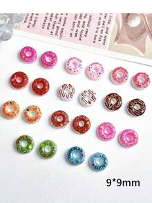 50 chiếc cây kẹo hoạt hình mini 9mm bằng nhựa resin, đồ trang trí thủ công - Mặt phẳng nhiều màu sắc, thích hợp cho sổ lưu niệm, nghệ thuật làm móng và trang trí đám cưới, phụ kiện thủ công chủ đề thực phẩm đa dạng. - Nhiều màu - Xem 5