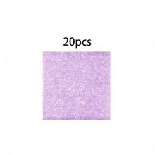 10件/20件/50件装紫色闪光纸盘、纸杯、餐巾纸，韩流紫色餐具，派对纸盘，女士闪光生日一次性餐具套装 - 9+7英寸闪光盘+餐巾纸+纸杯，带有流动紫色沙粒效果 - 查看 13