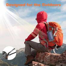 Solar Charger Power Bank 10000mAh Solar Phone Charger, Portable Charger Fast Charger Dual USB Ports Built-In LED Flashlight And Compass, IP65 Waterproof Portable Power Bank For Outdoor Activities - 橘色 - 查看 2