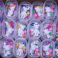 2/5/6 Pcs DIY Handcraft Set - Graffiti Doll Keychain, Colorful Bear Shaped Keyring | Material: Plastic | Set Includes: 1 Bear Blank + 3 Color Paints + 1 Stirring Spoon + 1 Keychain | Random Color | Enhance Creativity And Hands-On Ability | Suitable For Party Games, Classroom Rewards, Holiday Gifts - Multicolor - View 1