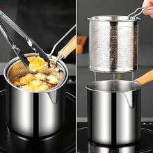 3pcs Small Deep Fryer Pot Set, With Basket Lid Mini Oil Fryer Stainless Steel Anti Scald Handle, Fuel Saving Design Portable For Home Outdoor Fries Fish Chicken Seafood - A - View 2