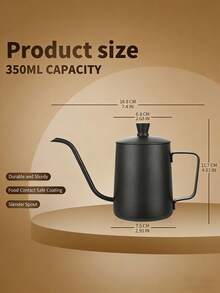 One-Piece Pour-Over Coffee Maker, 350ml & 600ml Stainless Steel Gooseneck Kettle With Lid, Coating, Slim Spout With Lid, Precise Water Control, Suitable For Home/Office/Camping/Travel, Drip Coffee Brewing Equipment. - Multicolor - View 3