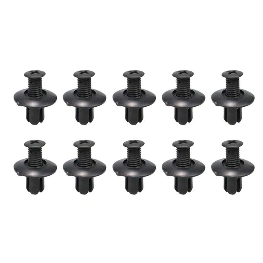 Remaches de plástico de 8mm, tornillos de sujeción, guardabarros de parachoques de coche, remaches negros, Clips de sujeción para BUEG - A - Ver 1
