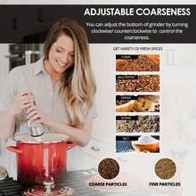 Electric Salt Pepper Grinder Set One Handed Operation Stainless Steel Spice Mill With Light Automatic Pepper Grinde For Kitchen - Silver - View 8