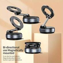SZYSGSD Strong Magnetic Car Phone Holder - Foldable, 360° Adjustable Vacuum Mount With Multi-Angle Adjustment, Waterproof Aluminum Alloy Design For Secure And Stable Phone Holding, Universal Car Mount|Modern Car Accessory|Adjustable Phone Holder ﻿ - Black - View 3