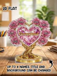 Customized Acrylic Plaque - Personalized Mother's Day Gift For Mom, Grandma - Grandma's Love Never Ends - Perfect Birthday Thank You Gift For Grandma - Warm Family Decor - Text And Background Can Be Changed - As Shown - View 7