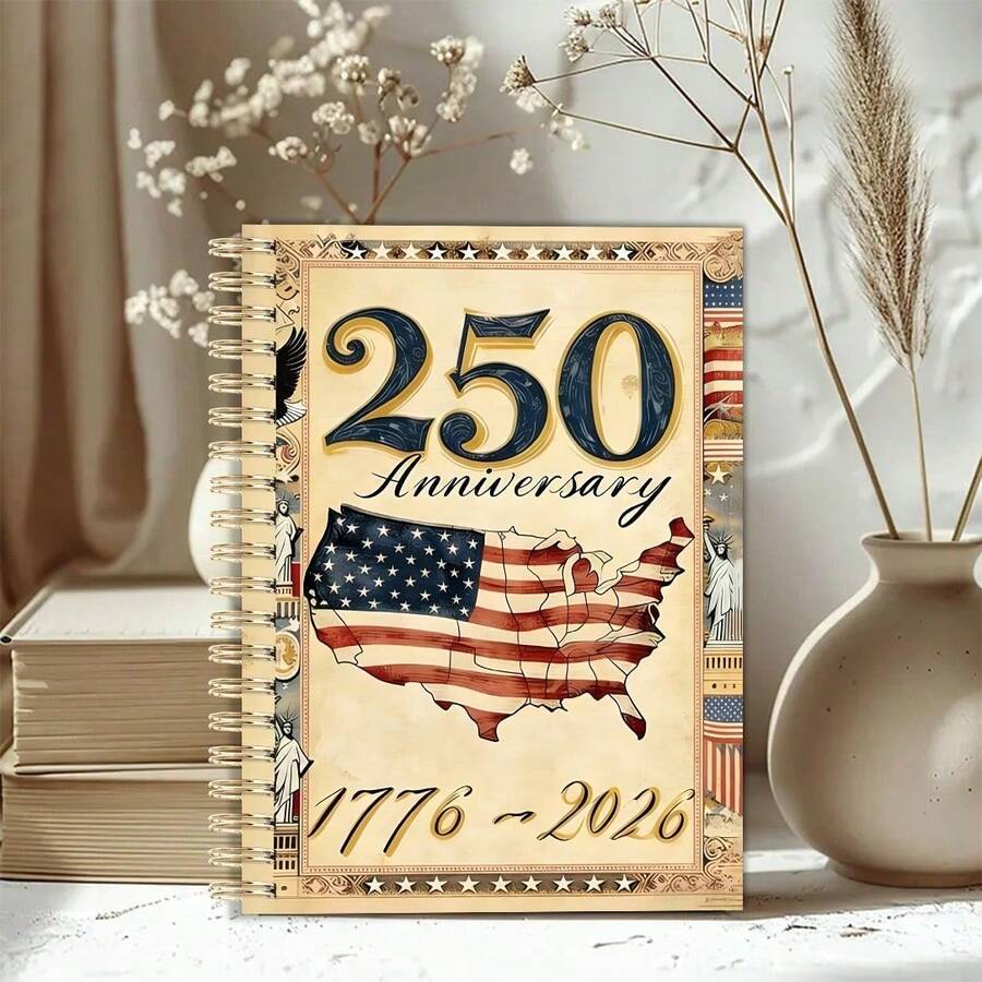 250th Anniversary Of The United States Notebook | A5 Striped Paper, Patriotic Gift, Suitable For Daily, School And Office Use, Fashionable Planner, Patriotic Interest - Notebook - View 1