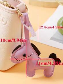 1 pieza Llavero de poni de piel de PU nueva - Simple, versátil, creativa, linda, llavero de coche y accesorio para bolso - Multicolor - Ver 4