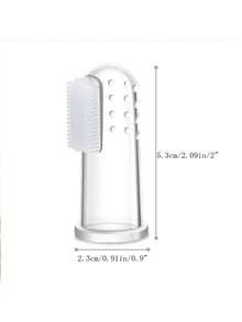 1pc Dog & Cat Finger Toothbrush, Dog Finger Toothbrush, Pet Teeth Cleaning Finger Brush - White - View 7