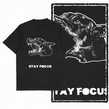 G59 Exclusive Pure Cotton Men's Vintage Dog GraphicT-Shirt |   Streetwear Big Size Cool O-Neck Men's Tee Tshirt T Shirt - 黑 - 查看 8