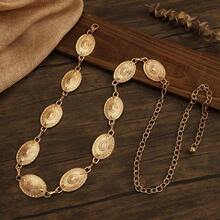 Boho 1pc Women Oval Decor Chain Belt Halloween Summer, School Fall, Autumn, Halloween - Vàng - Xem 4