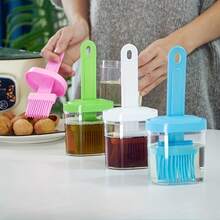 1pcOil Brush For Kitchen BBQ Camping Outdoor Picnic Use, Household Oil Brush For Baking And Cooking, Creative Oil Brush With Oil, Kitchen Accessories, BBQ Accessories, High Temperature Resistant Cooking Kitchen Pancake Household Baking Cooking Oil With Bottle Brush, Holiday Gift For Wife And MotherStyle And Color Randomly Sent] - Oil Brush With Bottle - View 6