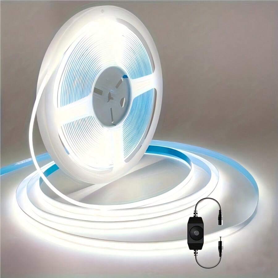 32.8ft 4800LEDs COB LED Strip Light Dimmable Super Bright, Christmas Lights, Halloween Lights, Led Light Strip, Led Lights For Bedroom, Light Strip, Room Decoration, Ambient Lighting, Room Lighting, Smart Home, Color Changing Lights, Led Lighting, Mood Lighting, Decorative Lights, Smart Light Bulb, Smart Lighting, Strip Lighting - 白光 - 查看 1