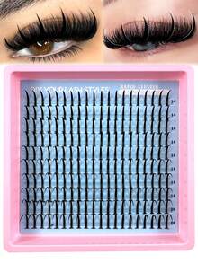 200根混合长度D型卷翘假睫毛，浓密仙女睫毛，自然美睫，14-20毫米混合单根假睫毛，自然卷翘，柔软轻盈，自然分叉蓬松，用途广泛。 - D - 查看 1