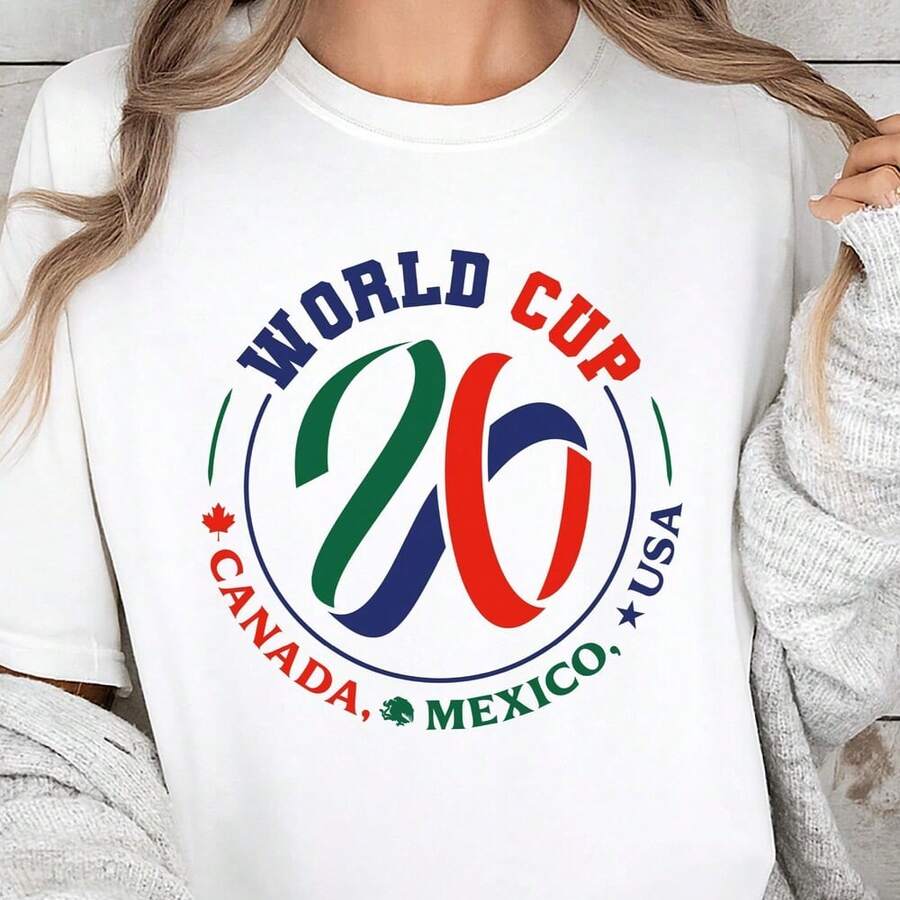 World Cup 2026 Canada Mexico USA T-Shirt, World Soccer 2026, FIFWorld Cup Shirt, Unisex Soccer Tee, Copa Mundial De La FIFA2026 - 白色 - 查看 1