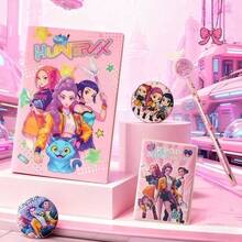 1 Set High-Quality New KPOP Student Stationery Set, Provided By Witch Hunter Group - KPOP Notebook, KPOP Badge, KPOP Ballpoint Pen, KPOP Memo Pad, Stationery Gift Set [Random Style Shipped] - A - View 6