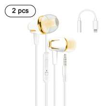 有线耳机，3.5mm接口，入耳式低音立体声耳机，带麦克风和音量控制，适合游戏 - 查看 17