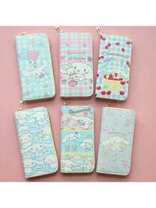 SANRIO 肉桂狗长款钱包，女士钱包，时尚卡通人物小钱包，长款女士钱包，女孩钱包，真皮钱包，钱袋 - 彩色 - 查看 1