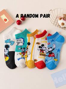 5 Pairs Disney Women's Ankle Socks Gift, Summer Socks With Mickey Mouse, Minnie Mouse, Donald Duck, Daisy Duck Cartoon Designs, Comfortable Breathable Fashion Novelty Socks - Multicolor - View 13