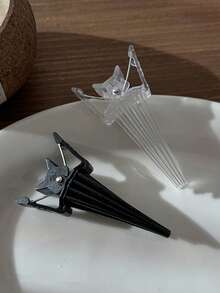 4 piezas/2 piezas Pinzas de pelo sin costuras para volumen natural, Pinzas de pulpo para flequillo unisex, Accesorios de peinado - Blanco y Negro - Ver 7