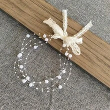 Phụ kiện chụp ảnh cho bé: Băng đô đính ngọc trai, phụ kiện chụp ảnh kỷ niệm hàng tháng cho bé sơ sinh. - Nhiều màu - Xem 5