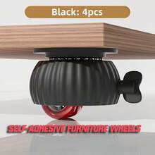 4件套带锁旋转脚轮，自粘式家具轮，360°静音旋转 - 镜面金属承重轮 - 无需钻孔即可轻松移动沙发和橱柜 - 多色 - 查看 2