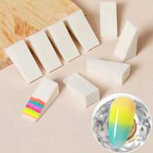 10pcs Makeup Sponge Wedges, Smooth Application, Mini Multi-Faceted Gradient Nail Art Soft Sponges, Ombre Nail Art Tools (White), Nail Art Supplies, Nail Art Tools, Nail Art Tools, Back To School, Nail Art, Nail Art Tools (For Fake Nails), Nail Care Tools - White - View 5