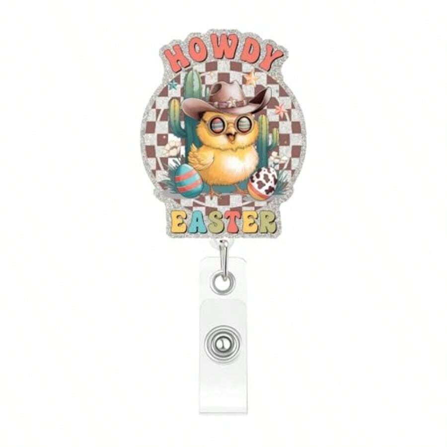 Easter Badge Reels With Alligator Clip Funny ID Badge Holders Cute Bunny Badge Reel Designs Retractable Bow Shape Easter Badge Holder For Nursing Medical Students Nurse Name Accessories For Work - Lễ Phục Sinh năm 944 - Xem 1